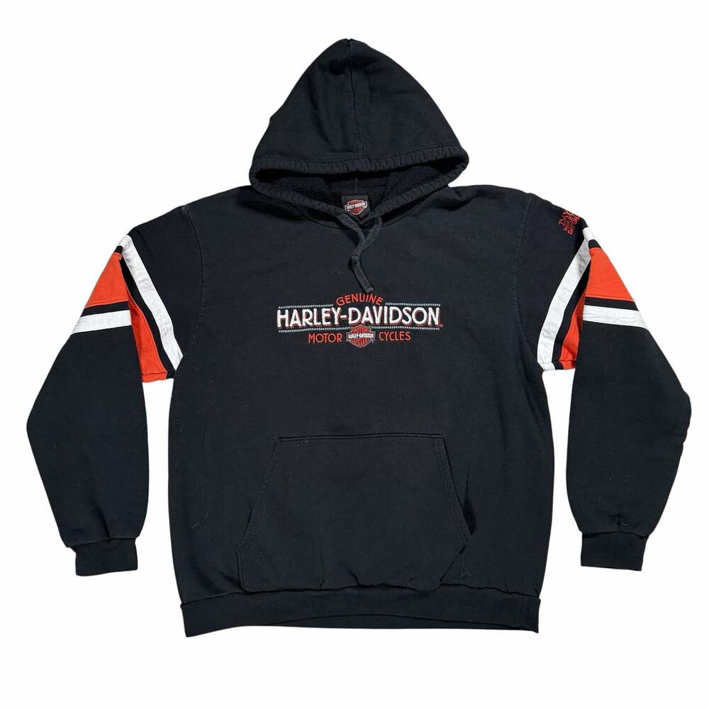 Mens Vintage Harley-Davidson Daytona Beach Florida Embroidered Logo Hoodie Large
